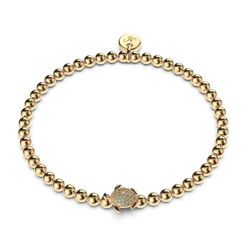 Tortue | Or Vermeil .925 | Bracelet tortue de mer diamant CZ
